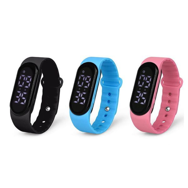 Buddy trilhorloge van het merk Rodger in kleur blauw, roze en zwart