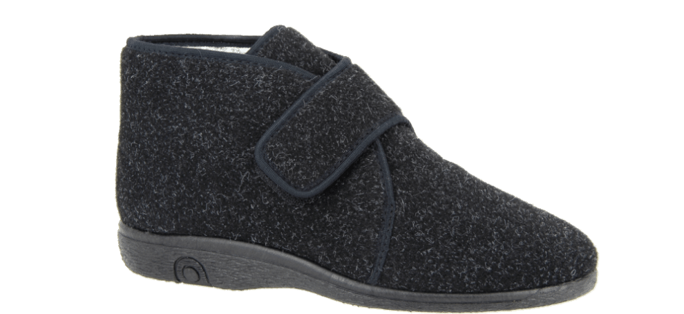 Pantoffel heren en dames Rudi in de kleur donkergrijs