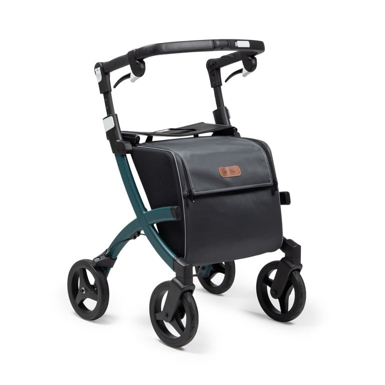 Rollator Rollz Flex 2 met zachte wielen en een extra grote boodschappentas groen