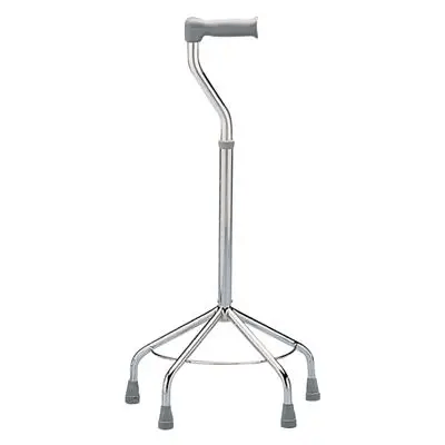 Zilverkleurige wandelstok Eiffel vierpoot Days met ergonomisch, in hoogte verstelbaar handvat voor extra ondersteuning.
