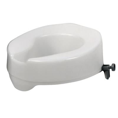Witte toiletverhoger Ashby zonder deksel, 5 cm verhoging, geschikt voor standaard toilet tot 190 kg.