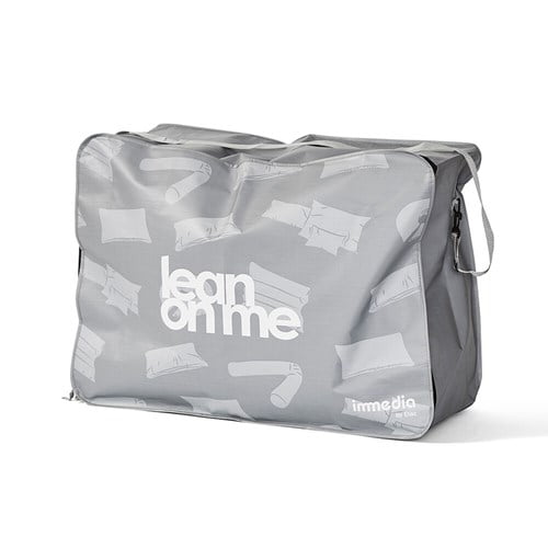 Grijze Immedia tas voor LeanOnMe positioneringskussen van gerecycled polypropyleen voor opslag en transport.