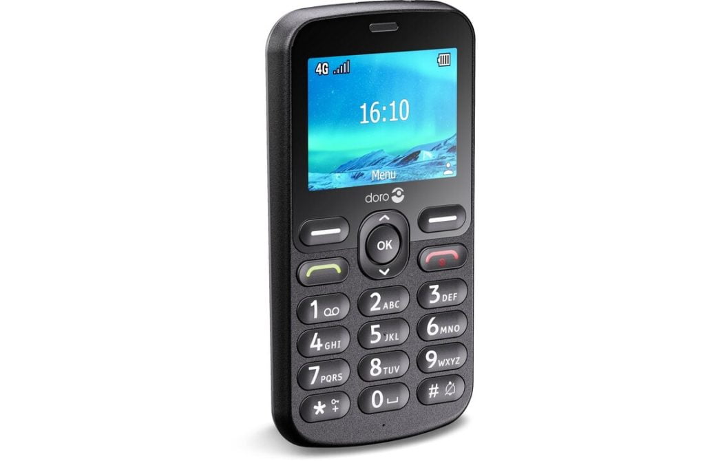 Zwarte doro Leva E10 telefoon van Thuiszorgwinkel.nl