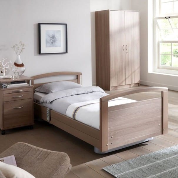 Hoog/laagbed Presstige 2000 in de kleur grijs eiken.